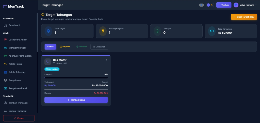 Target Tabungan MonTrack